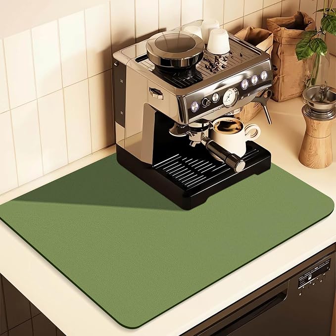 Coffee Mat for Countertops, Coffee Bar Accessories Fit Under Coffee Maker by JuSiyley