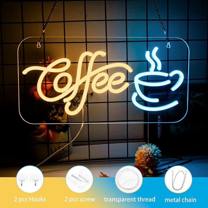 Coffee Neon Sign for Wall Decor, Bright LED Coffee Sign Room Decor Neon Light - Image 6