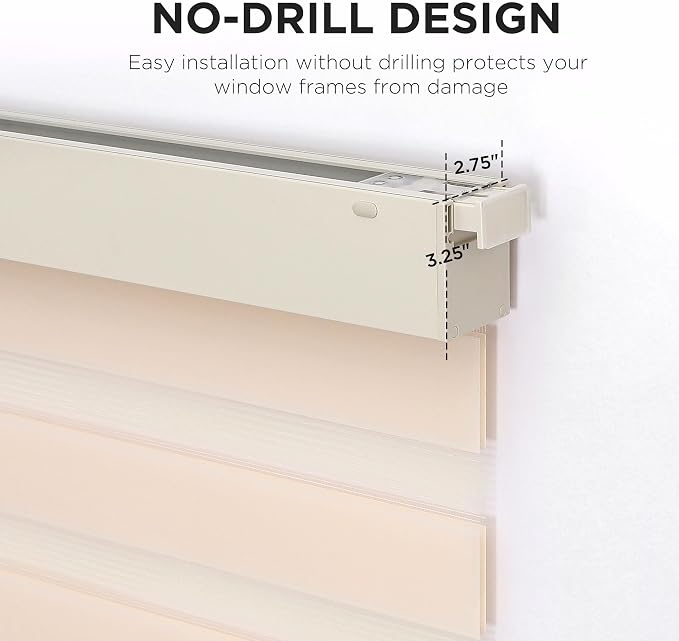 Joydeco No Drill Zebra Blinds for Windows, Cordless Day & Night Dual Sheer - Image 4