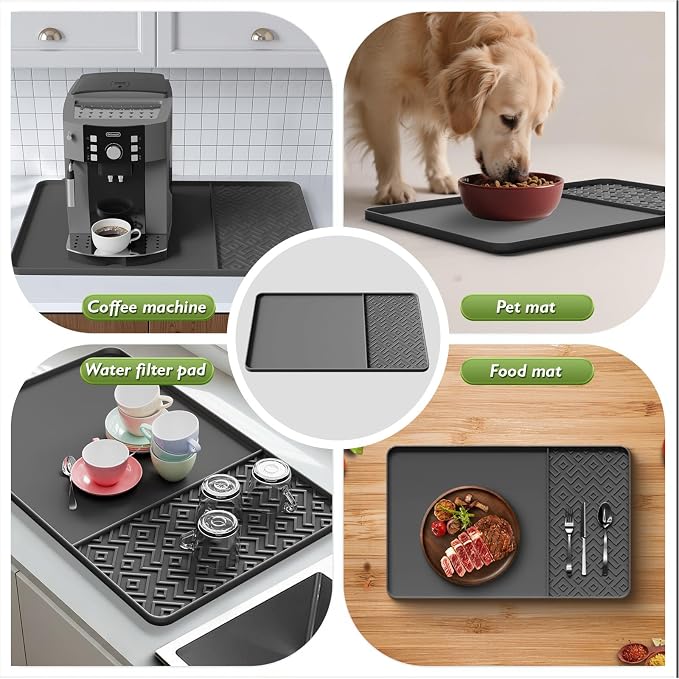 Silicone Coffee Mat with Raised Edges 19" x 12" – Waterproof Countertop Mat - Image 6