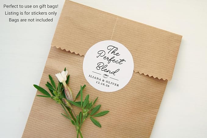 The perfect blend stickers, Tea or Coffee favors, Wedding favor labels - Image 2