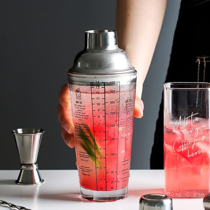 JNWINOG Cocktail Shaker Glass, Martini Shaker - Image 2