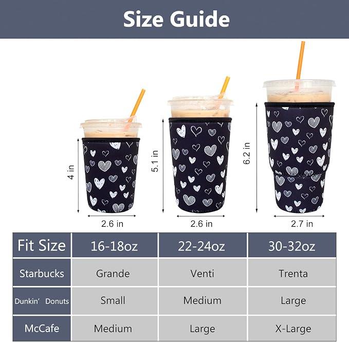 3 Pack Reusable Iced Coffee Sleeves - Image 2