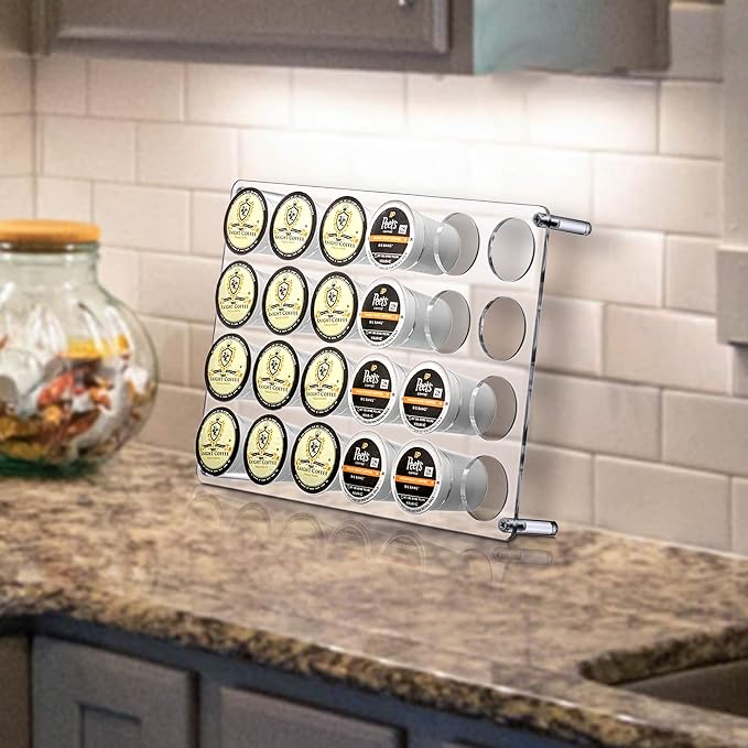 Amazing Abby 2-Pack 24-Slot Flat Acrylic Coffee Pod Holder, Large-Capacity - Image 5