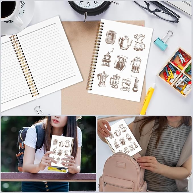 Vintage Coffee Spiral Notebook, Coffees Themed Journal Notebook, Coffee Lovers - Image 3