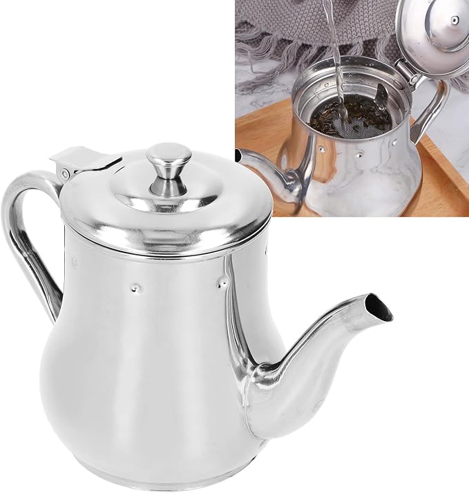 OUKENS Teapot with Removable Strainer, 30oz Stainless Steel Gooseneck Pour Over - Image 5