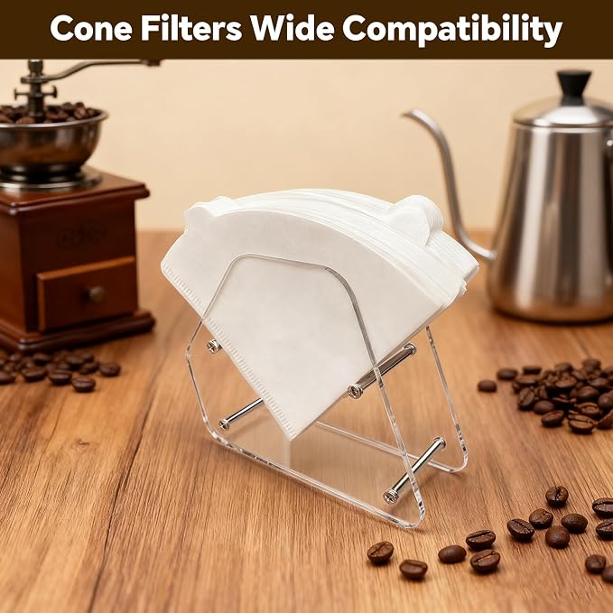 Acrylic Coffee Filter Holder Counter Stand Storage - Image 3
