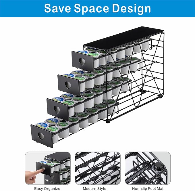 FlagShip K Cup Holder for Keurig Pod K Cup Storage 4 Tier K Cup Drawer - Image 4