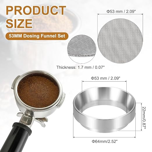 uxcell 53MM Espresso Dosing Funnel Set, 2.52 x 0.87 Dosing Funnel - Image 2