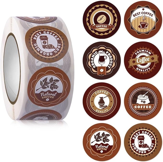 500 Pieces Coffee Drinks Stickers Gift Wrap Labels Sealing - Image 6