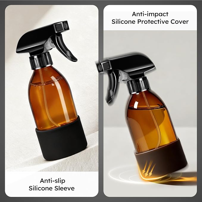 Tecohouse 2 Pack 360° Amber Glass Spray Bottles - Image 6