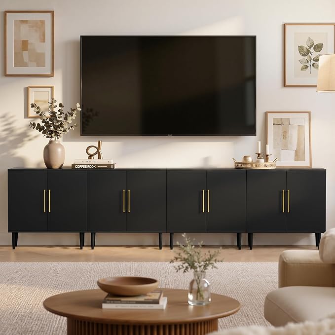 Set of 4 Black Storage Cabinet by REHOOPEX