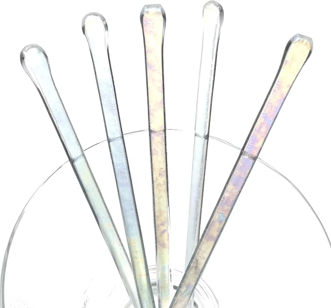 studioTica Handmade Glass Swizzle Sticks: Frosted Fire, Cocktail + Hiball by studioTica