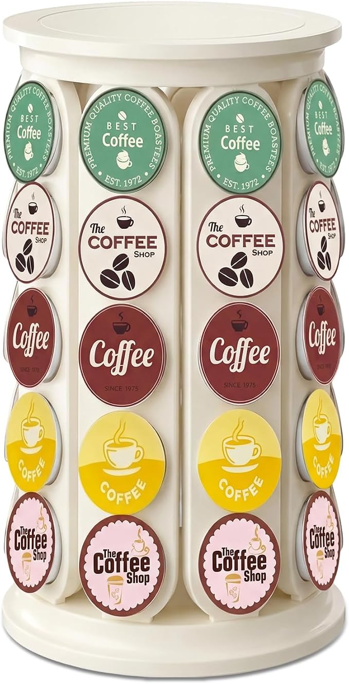 K Cup Holder, Coffee Pod Storage Carousel Holder Organizer Compatible by TOMSHUB