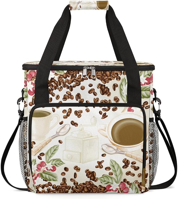 Watercolor Coffee Bean Coffee Maker Carring Bag Cafe Travel Carrying Storage by FengQuGou