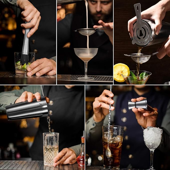 Cocktail Shaker Set, 16 Piece Bartender Kit, Cocktail Shaker, Stainless Steel - Image 2
