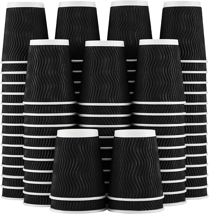 Lamosi Disposable Coffee Cups 8 oz 100 Pack, Paper Coffee Cups 8 oz by BuyNow