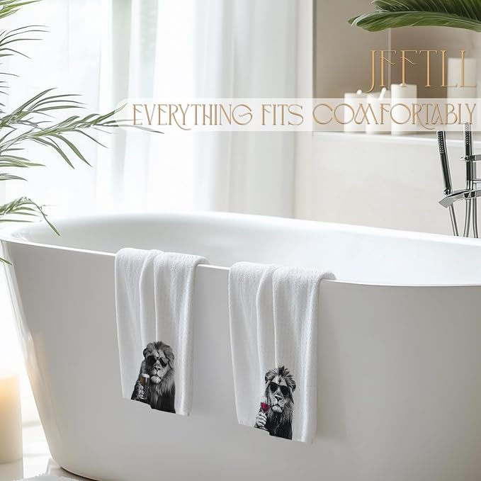 Funny Lion Kitchen Towels Set of 2, Funny Kitchen Decor, Wine Station Wine Bar - Image 5