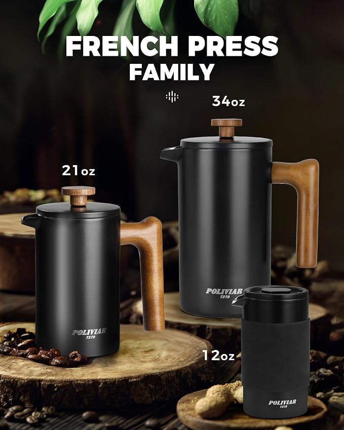 POLIVIAR French Press Coffee Maker, 21 oz Coffee Press - Image 7