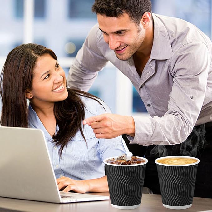 Lamosi 500 Pack Disposable Coffee Cups 10 OZ, Paper Coffee Cups - Image 4