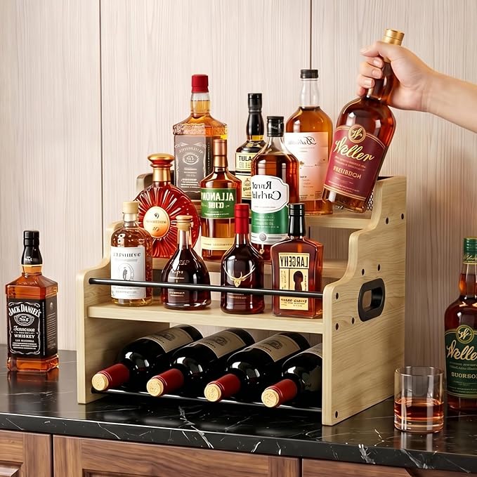 4-Tier Wood Display Shelf Wine Rack - Image 2