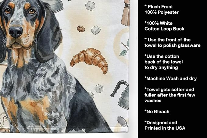 Caroline's Treasures Bluetick Coonhound Coffee Bar Kitchen Towel Velour Plush - Image 4