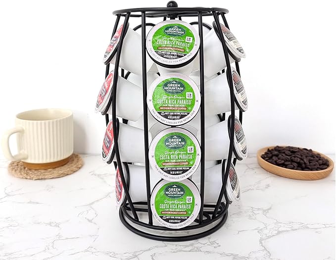 Coffee Pods Storage Organizer Stand, Coffee Pod Carousel, Spins 360-Degrees by Hcirjhie