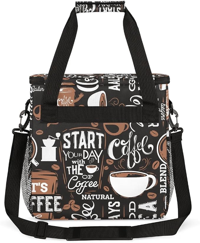 coffee cup coffee beans Coffee Maker Carring Bag Travel Carrying Storage Tote - Image 5
