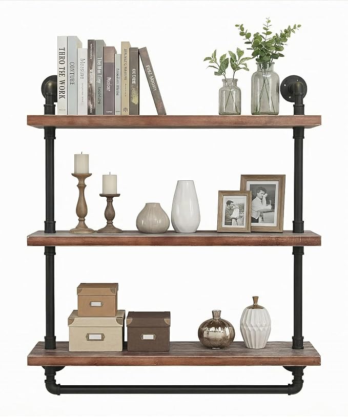 Industrial Wall Mounted Iron Floating Pipe by BIXIRAODesignHomeForYou