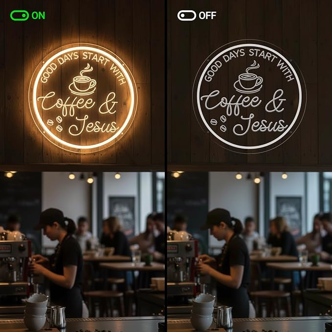 Coffee Bar Neon Sign, Warm White LED Coffee Light - Image 9