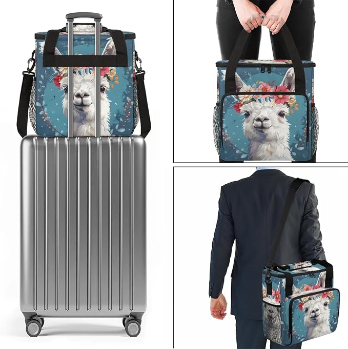 Alpaca Coffee Maker Carring Bag, Large Insulated Storage Organizer Case Tote - Image 7