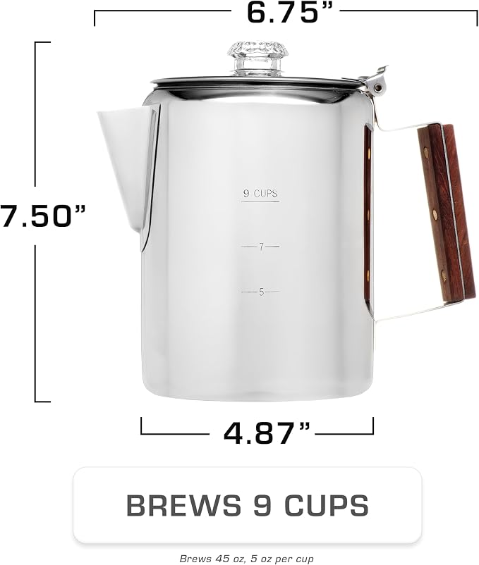 COLETTI Bozeman Percolator Coffee Pot — NO Aluminum or Plastic - Image 4