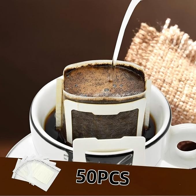 Hanging Ear Coffee Filter Bags, Portable Single Serve, Non-Woven Pour Over - Image 2