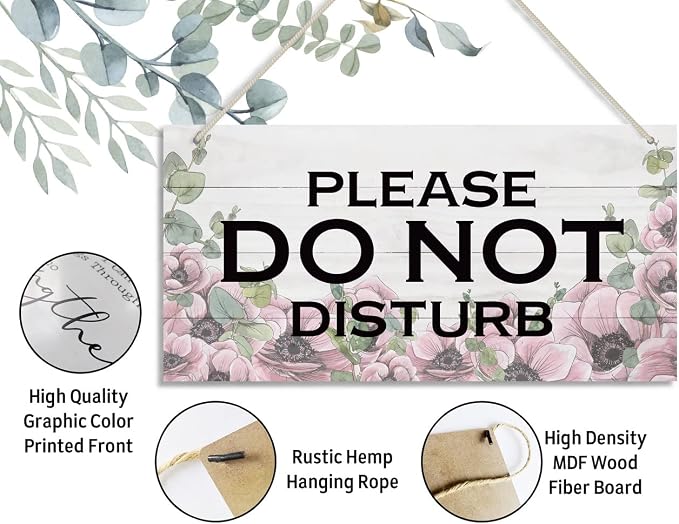 Please Do Not Disturb Wood Door Sign - Image 3