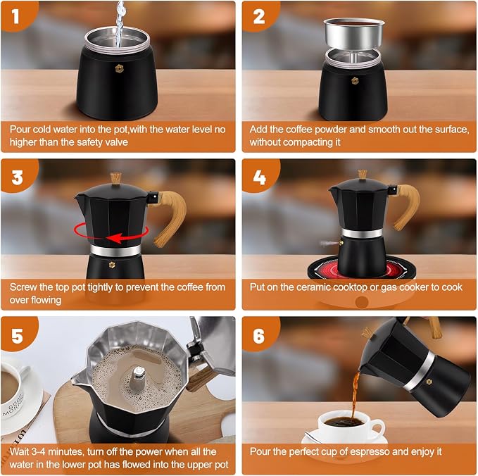 3 Cup Aluminum Espresso Stovetop Moka Pot Express Coffee Maker Percolator - Image 8