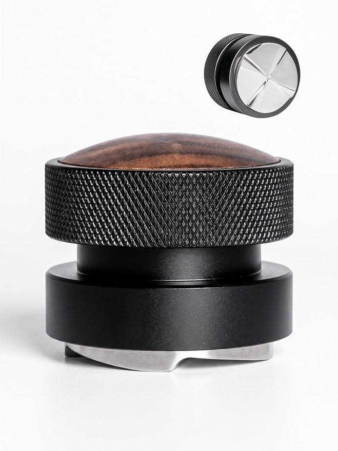 53mm Walnut Espresso Distributer, Gravity Adaptive Espresso Distribution Tool | by Ompellus