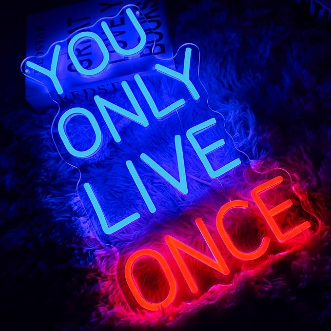 You Only Live Once Neon Sign for Wall Decor Dimmable Inspirational Led Sign for - Image 5
