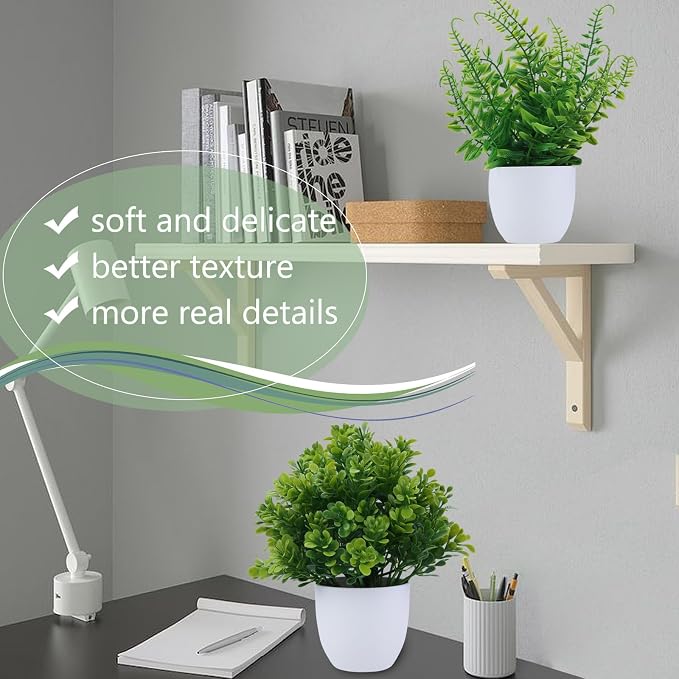 GREENTIME 2 Pack Small Fake Potted Plants - Image 4