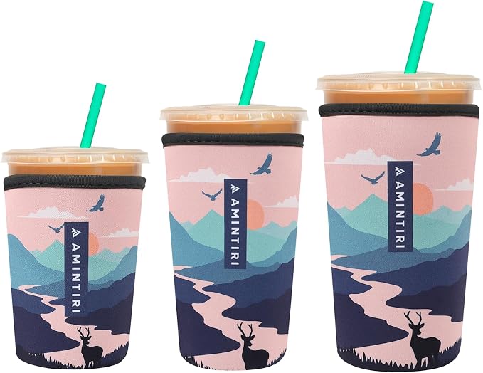 3 Pack Reusable Sleeve for Iced Coffee Cup, Coffee Neoprene Sleeve for Iced&Hot by Unknown
