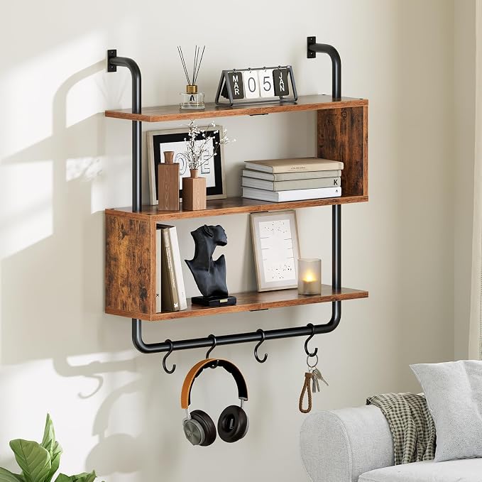 HOOBRO Floating Shelves with LED Lights, 29.5" LED Wall Mounted Gaming Shelf - Image 4