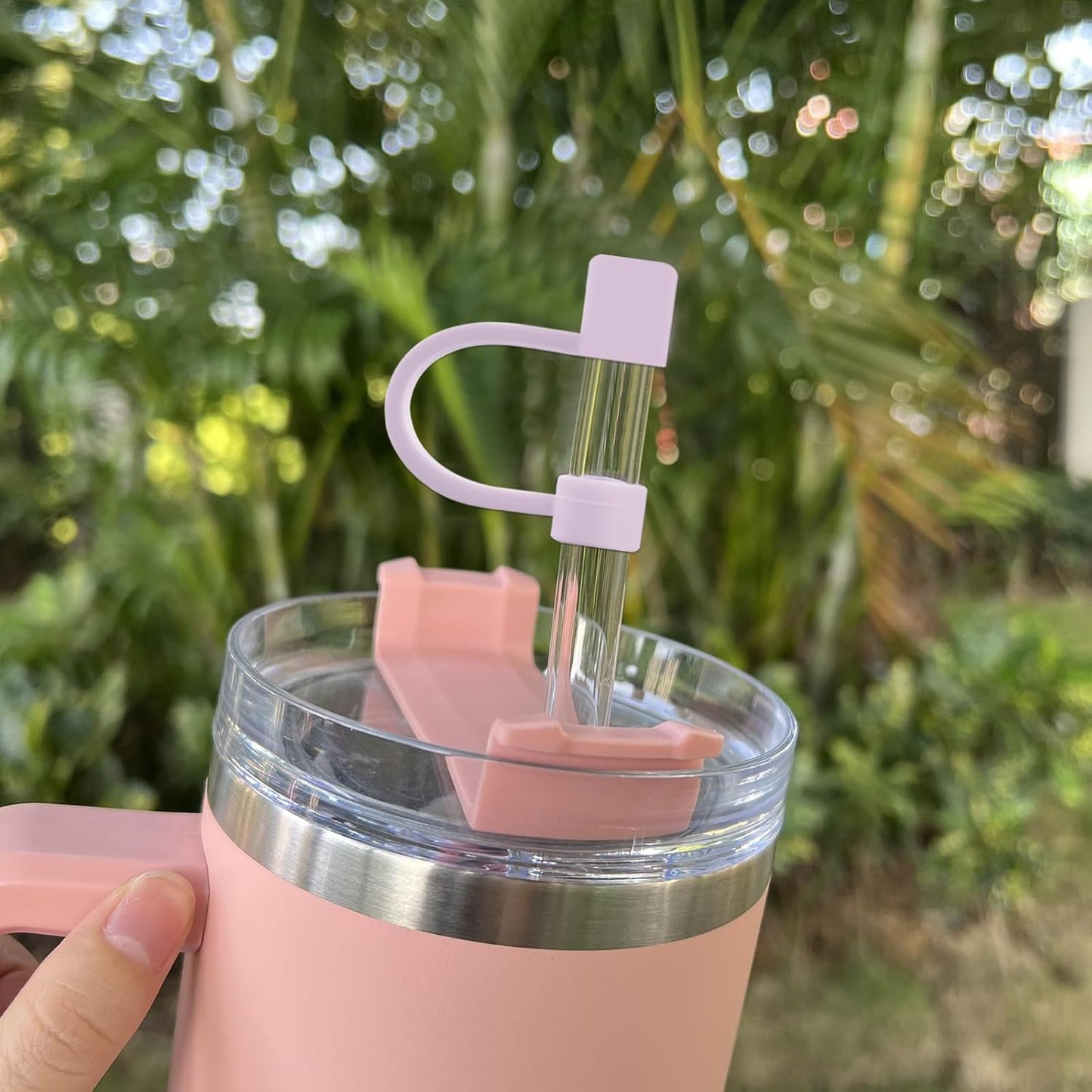 Velaco 5Pcs 0.4in/10mm Diameter Silicone Straw Covers Cap Compatible with Stanley 20 30&40 Oz Cup, Straw Toppers for Stanley 40 Oz Tumbler with Handle, Dust-Proof Straw Caps for Water Bottle