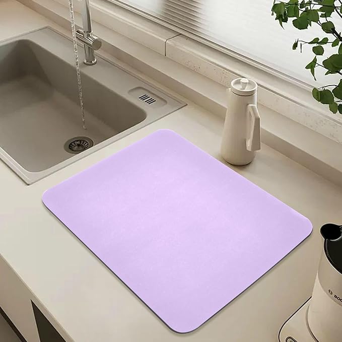 Lilac Dish Drying Mat for Kitchen Counter No-slip Rubber Bottom Coffee Mat Dish - Image 6