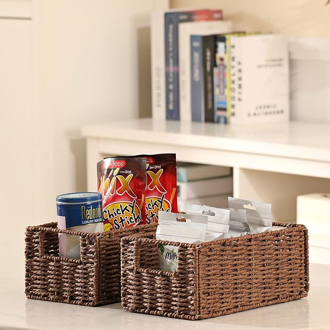 Vagusicc Wicker Storage Basket, Small Storage Baskets - Image 2