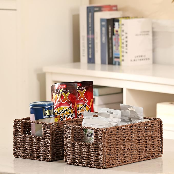 Vagusicc Wicker Storage Basket, Small Storage Baskets - Image 3