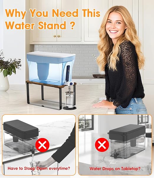 Water Filter Dispenser Stand Wood - Image 2