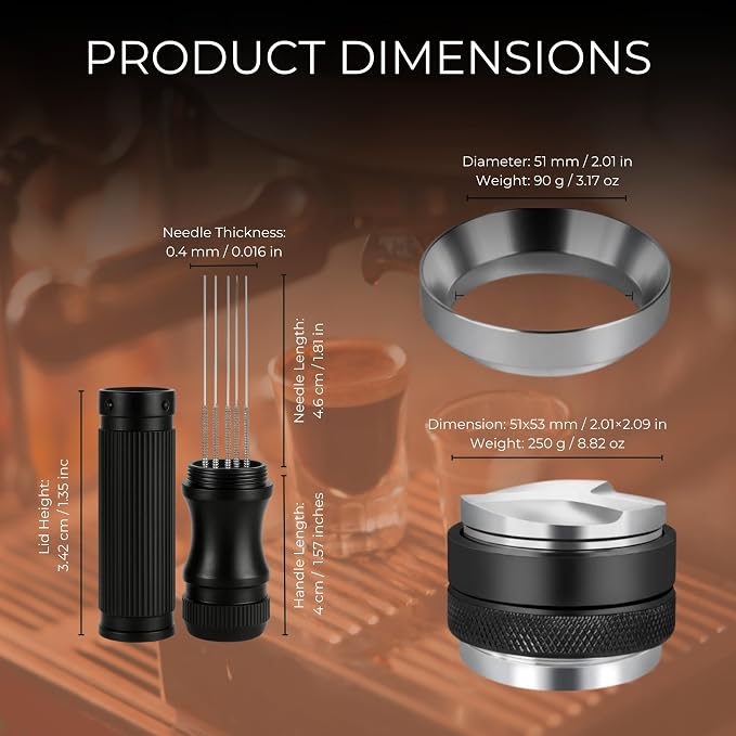 Espresso Accessories Kit – Coffee Distributor & Tamper Leveler Set - Image 5