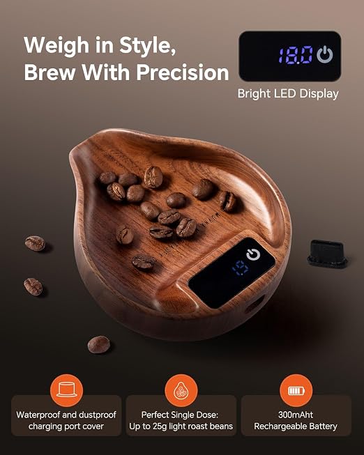 Walnut Coffee Bean Scale & Spoon - Image 5