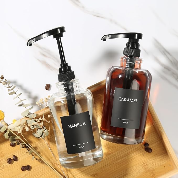 Coffee Syrup Dispenser for Coffee Bar, Glass Syrup Dispenser - Image 6