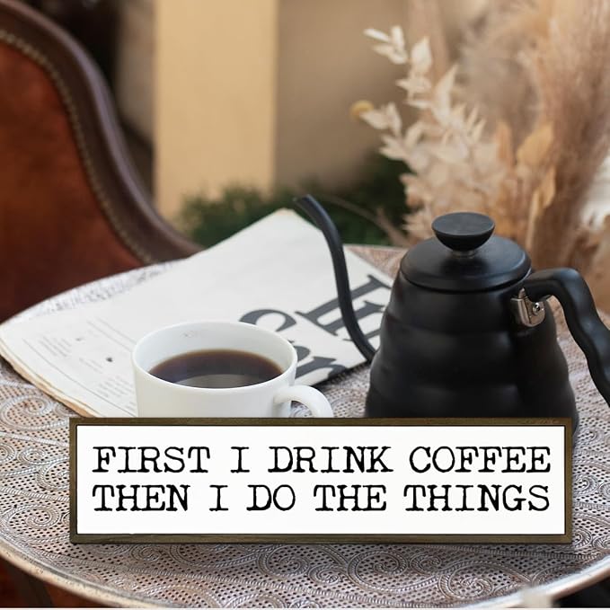 Funny Coffee Signs, Wall Art for Home Office Kitchen Decor, Rustic Coffees - Image 5