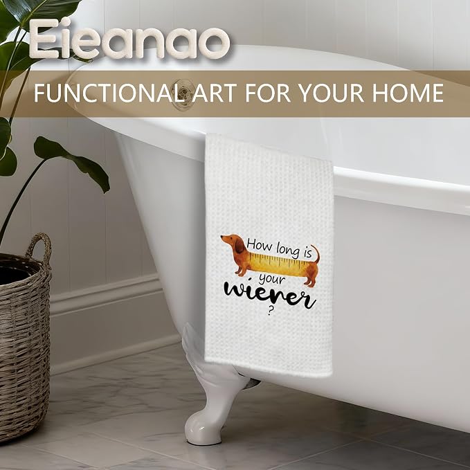 Wiener Dog Hand Towel, Dark Humor Bathroom Decor - Image 5